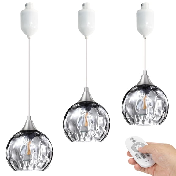 Kiven J-Type track lighting pendants Dimmable,Modern J track pendant lights with Grey Glass Globe,Decorative Track Lighting Fixture Adjustable Height for Kitchen Hallway Restaurant Shop(3-Light)