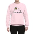 thumbnail image 2 of Wild Bobby, Bee Kind Motivational Inspirational Teachers, Pop Culture, Unisex Crewneck Graphic Sweatshirt, Light Pink, X-Large, 2 of 4