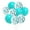 Teal blue, variant on Sursurprise 12 inch White and Rose Gold Confetti Balloons, Latex, 15 Pieces