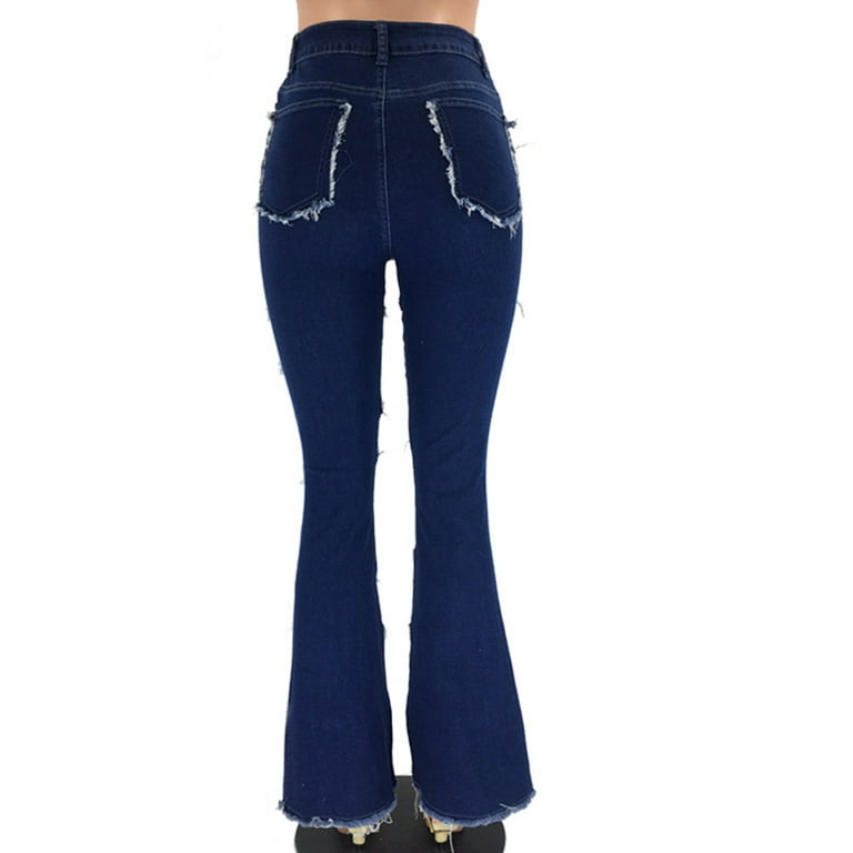 High Waist Jeans Women's Feminina Women Bell Bottom Trousers Yoga