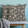 thumbnail image 4 of Floral Throw Pillow Covers 20x20 Set of 2, Flower Print Linen Decorative Pillow Covers Neutral Vintage Decoration Outdoor Cushion Cover Black Floral Pillowcase for Sofa Couch Farmhouse Room, 4 of 6