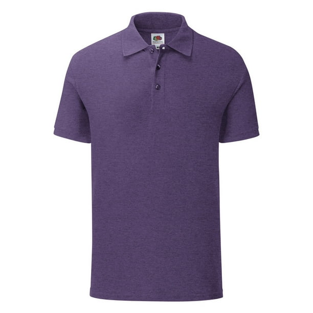 Fruit Of The Loom Mens Iconic Pique Polo Shirt Heather Purple XXL
