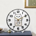 thumbnail image 4 of Yayeee Wall Clock for Living Room 11.9 inch Battery Operated Round with Holder, Beige Chubby Cat, 4 of 7