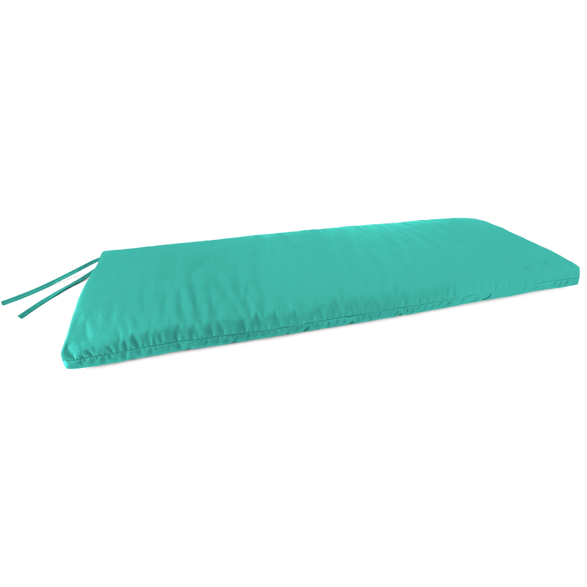Jordan Manufacturing 41" x 17" Blue Turquoise Solid Rectangular Outdoor Settee Swing Bench Cushion with Ties
