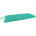 thumbnail image 6 of Jordan Manufacturing 54" x 18.5" Blue Turquoise Solid Rectangular Outdoor Settee Swing Bench Cushion with Ties, 6 of 10