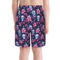 thumbnail image 3 of Cauagu funny Skull daisy flower Print Swim Trunks for Men,Youth Boys Swim Shorts Compression Liner Beach Shorts Boys' Swimming Shorts 7-20 Years Bathing Suit-Large, 3 of 7