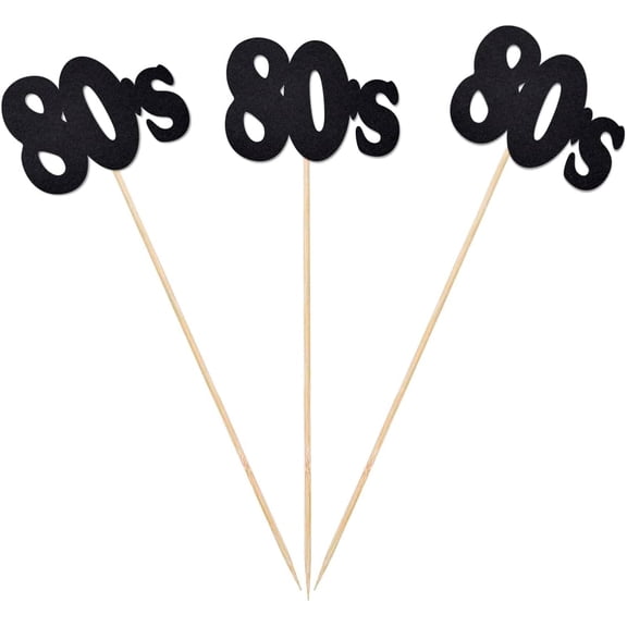 80s Centerpiece Sticks, 12-Pack Table Topper Double-Sided Birthday Party Decorations