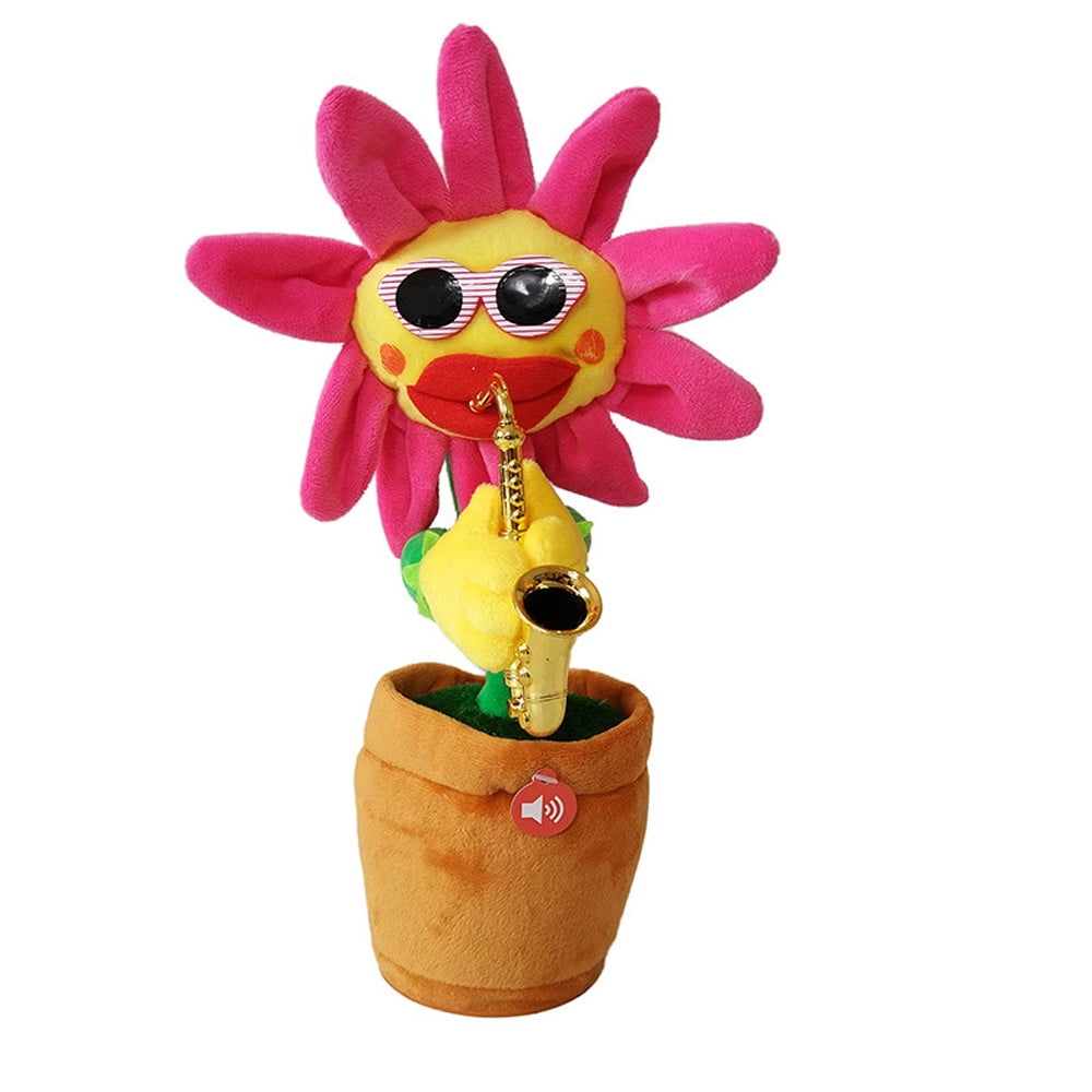 Toy 60 Songs Singing and Dancing Flower with Saxophone Plush Funny Electric  Toy RD 