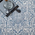 thumbnail image 4 of SAFAVIEH Courtyard Joey Medallion Indoor/Outdoor Area Rug, Navy/Light Grey, 6'7" x 6'7" Round, 4 of 9
