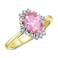 thumbnail image 4 of RYLOS Rings for Women 14K Yellow Gold Ring with 7X5MM Oval Gemstone &  Sparkling Diamonds October Pink Ice Jewelry Size 5, 4 of 8