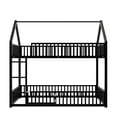 thumbnail image 5 of Harper & Bright Designs Metal Twin House Bunk Bed for Bedroom, Twin over Twin Floor Bunk Bed with Fence, Door & Guardrails, Black, 5 of 10