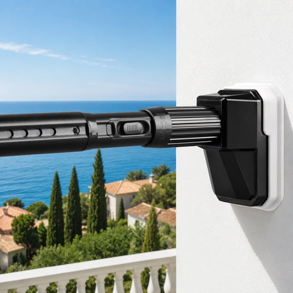 Fixdono Shower Curtain Rod, No Drill Adjustable Tension Curtain Rod, 39-138 in Extra Long Non-Slip, Stainless Steel, Black