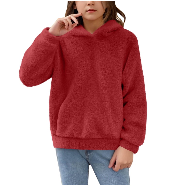 Girls Teddy Fleece Hoodie - Fluffy Soft Plush Pullover For Teens & Kids 7-12 Years-533700