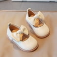 thumbnail image 7 of Entyinea Toddler Flower Girl Dress Shoes - Girl Ballet Flats Party School Shoes Wedding Beige for 6.5, 7 of 7