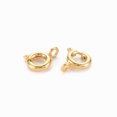 thumbnail image 2 of 100pcs Brass Spring Ring Clasps Nickel Free Real 18K Gold Plated 6x1.5mm Hole: 1.5mm, 2 of 2