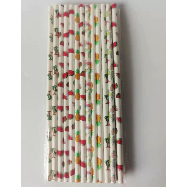 Pajita de papel desechable, biodegradable, original, apta para uso alimentario, para niños