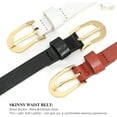 thumbnail image 4 of 3 Pack Skinny Leather Chic Belt for Women, PU Leather Thin Belt with Metal Gold Buckle for Jeans Pants Dress, 4 of 7