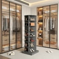 thumbnail image 5 of 7 Tier Rotating Shoe Rack 360 Round Shoe Rack Vertical Handbag Rotate Shoes Closet Organization,Gray, 5 of 8