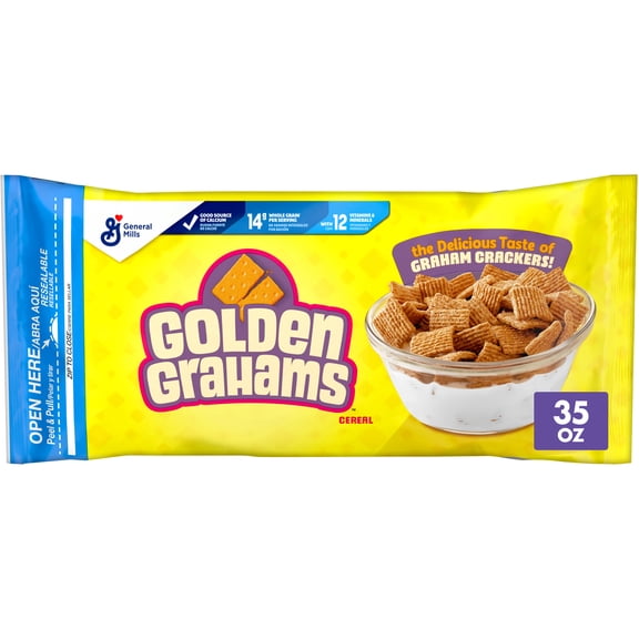 Golden Grahams Breakfast Cereal, Graham Cracker Taste, Value Bag, 35 oz