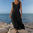 thumbnail image 6 of Aellinatey Women Summer Midi Dress Sleeveless Casual Beach Sundress Button Down Loose Spring Tank Dresses, 6 of 9