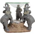 thumbnail image 3 of Ebros Trio African Savanna Elephants Trumpeting Oil Warmer Statue Wax Tart Burner Aroma Scent Diffuser Resin Safari Themed Decorative Figurine, 3 of 5