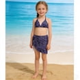 thumbnail image 5 of MuXiKeJi Clothes Girls Swimsuit 3 Piece Bikini Set Criss Cross Bathing Suit Color Blocked Girls' Swimwear with Beach Sports Shorts, 5 of 7