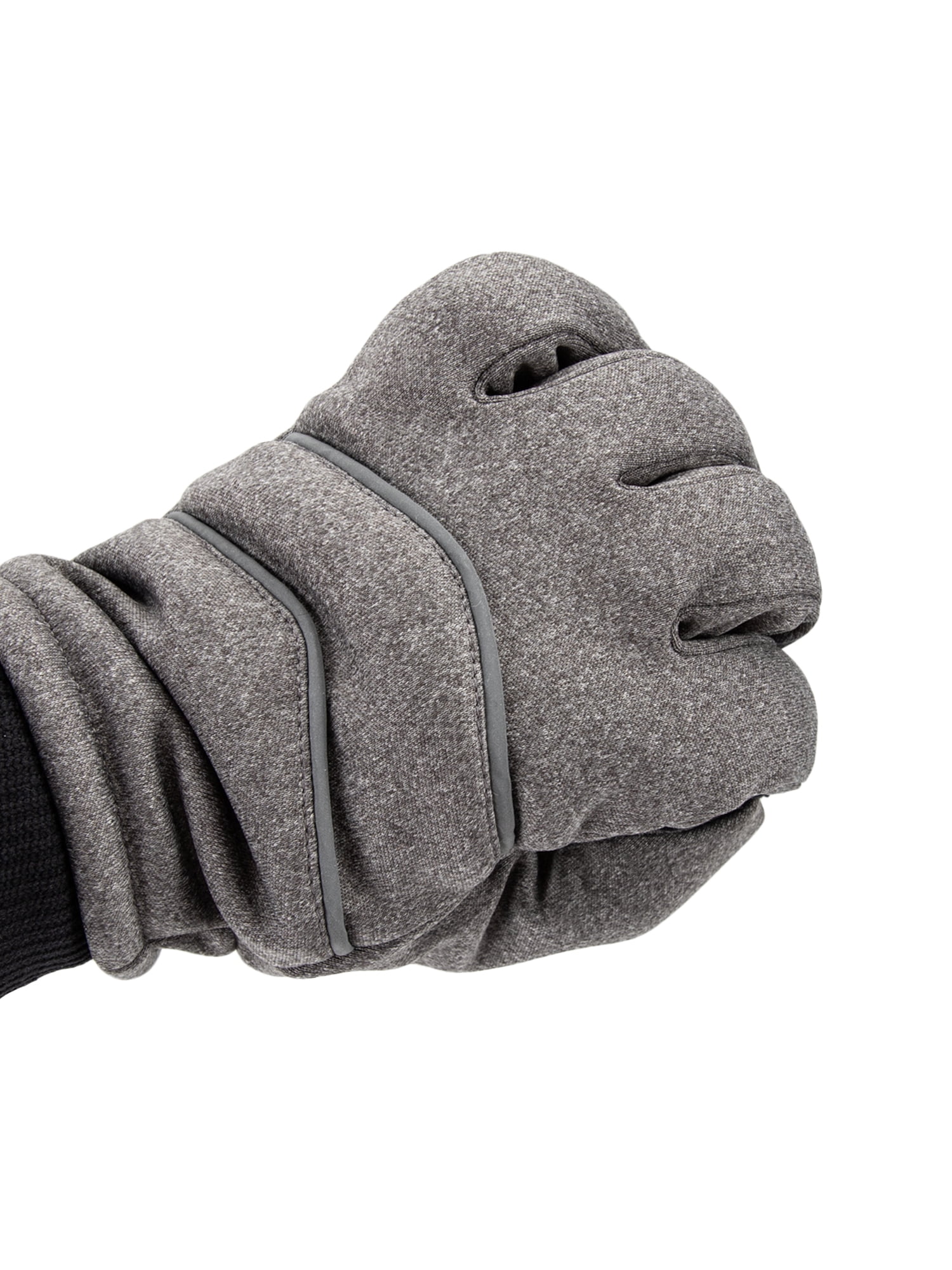 Isotoner Women's Moisture Wicking Touchscreen Gloves, Gray with Reflective Detailing