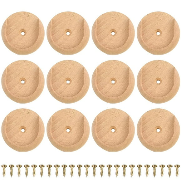 12-Pack Wooden Closet Rod Holders - Easy Install & Reliable Support