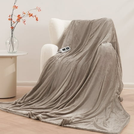 MARNUR Electric Blanket 72" x 84" Full Size Heated Blanket, Fast Heating, 6 Heating Levels, 10H Auto-off, Machine Washable - Linen
