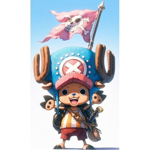 Tony Tony Chopper DIY Full Drill Diamond Dots Paintings Picture Arts Craft for Home Wall Art Decor, 12x16 Inch ONE PIECE DIY Paint by Numbers for Adults Beginner