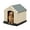 Gray+Brown, variant on Uforic Large Waterproof Plastic Dog House with Air Vents and Elevated Floor, Outdoor Indoor Doghouse Puppy Shelter,Gray+Brown,41''Lx 38''Wx 39''H