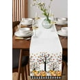 thumbnail image 2 of Table Runners 60 Inches Long Dress Scarves, Pumpkins Thanksgiving Farmhouse Kitchen/Dining Table Runner, Small Coffee Tablerunners, Fall Black White Plaid Leaves Retro 13x60 Inch, 2 of 7