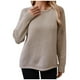 thumbnail image 2 of Suéter de cuello redondo para mujer, suéter de punto suelto de color liso a la moda, suéter de cuello redondo para mujer, top de mujer, 2 of 6
