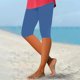 thumbnail image 2 of Leggings de mujer hasta la rodilla: color liso, corte ondulado con encaje, cómodos para llevar de forma informal o en la oficina (S-XXL), 2 of 4