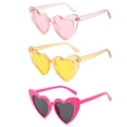 thumbnail image 1 of 3 Pcs Lunettes de Soleil en Forme de Cœur pour Femmes Lunettes de Soleil Rétro Tendance Il de Chat Idée Cadeau Lunettes Tendance pour Femmes Esthétique, 1 of 6