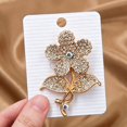 thumbnail image 5 of fuxzkrlz Vintage Rhinestone Flower Brooch, Floral Alloy Lapel Pin, Sweater Cardigan Coat Business Suit Decoration, Men Women Clothing Accessories, 5 of 7