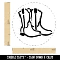 thumbnail image 2 of Simple Cowboy Cowgirl Boots Country Farm Life Self-Inking Rubber Stamp Ink Stamper - Purple Ink - Medium 1 Inch, 2 of 7