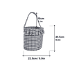thumbnail image 3 of Halloween Candy Bag,Reusable Fabric Trick or Treat Tote Bag for Party,Black White Gingham, 3 of 3