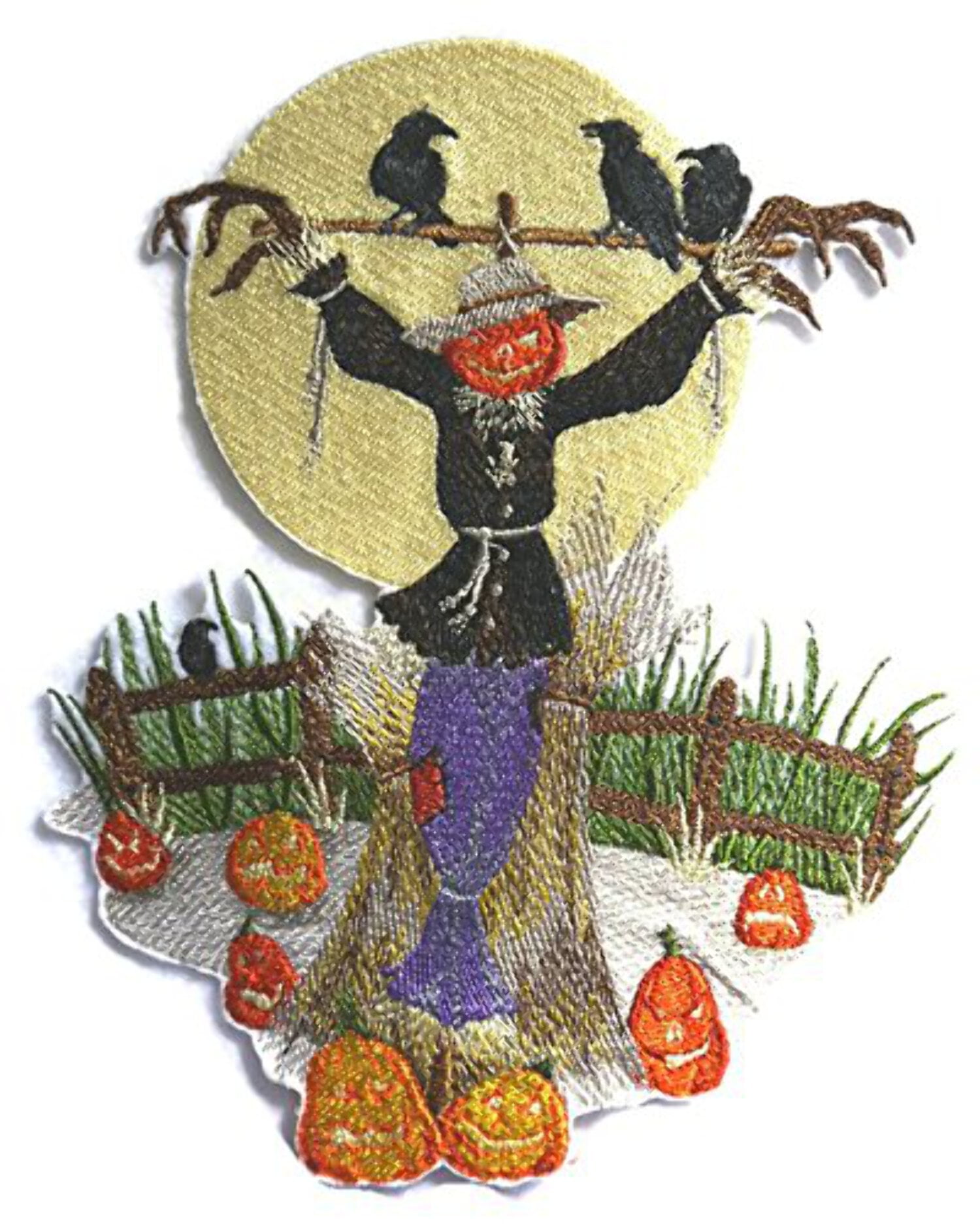 BeyondVision Custom And Unique Happy Halloween [ Spooky Scarecrow ] Embroidered Iron on/Sew patch [5.88" 7.35"]