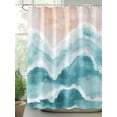 thumbnail image 2 of Ocean Wave Shower Curtain, Teal Gradient Beach Boho Waterproof Shower Curtain Set with 12 Hooks Lightweight Washable Fabric Shower Curtains for Bathroom 72x72 Inches, 2 of 6