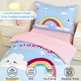 thumbnail image 4 of ZRNBAST 4-Piece Toddler Bedding Set, Colorful Rainbow with Clouds Girls Comforter Set, Blue, 4 of 8