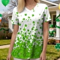 thumbnail image 6 of felwors Valentine Scrub Tops Women V-Neck Short Sleeve Holiday Themed Heart Scrubs (Green, XXL), 6 of 6