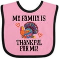 thumbnail image 3 of Inktastic Thanksgiving Turkey Family is Thankful for Me Boys or Girls Baby Bib, 3 of 4