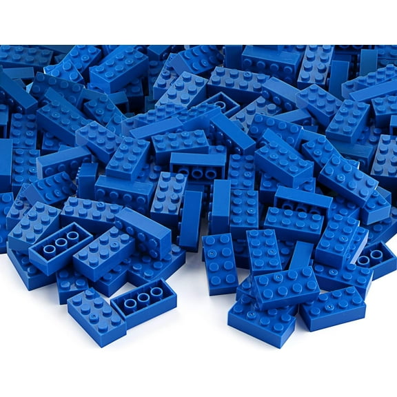 Basic Parts 320 Pieces 2x4 Blue Bricks Building Creative Play Blocks Set Toy for Kids Classic Combine with Major Brick Brands