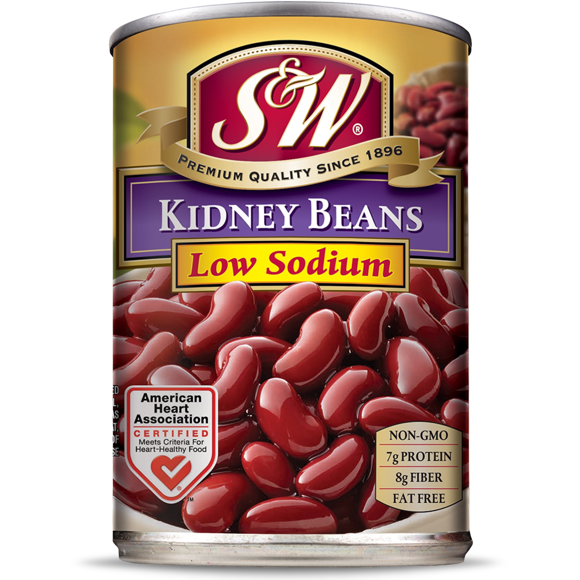 (12 Pack) S&W - Low Sodium Canned Kidney Beans, 15.5 Ounce Can, New