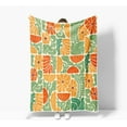 thumbnail image 3 of Boho Abstract Colorful Floral Throw Blanket, Vintage Retro Patchwork Orange Green Flower Botanical Geometric Aesthetic Groovy Flannel Throw Blanket for Chair Bed Sofa Couch, 50X60IN, 3 of 4