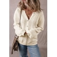 thumbnail image 4 of FOLUNSI Chic Eyelet Long Sleeve Cardigan - Soft Apricot Pleats, 4 of 8