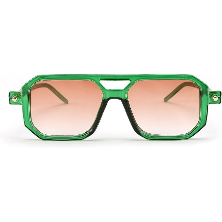 FEISEDY Vintage Square 70s Flat Aviator Sunglasses Women Men  display picture 2