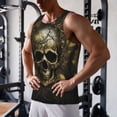 thumbnail image 5 of Salouo Vintage Gold Leaf Skull for Men's Tank Tops,Sleeveless Muscle Shirts for Men Quick Dry Workout Tank Top Gym Muscle Tee Fitness Bodybuilding Sleeveless T Shirt-Medium, 5 of 7