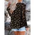 thumbnail image 2 of Siliteelon Boho Floral Blouses for Women Long Sleeve V Neck Chiffon Flowy Shirts Loose Fit, 2 of 6